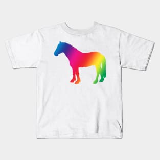 Horse rainbow silhouette Kids T-Shirt